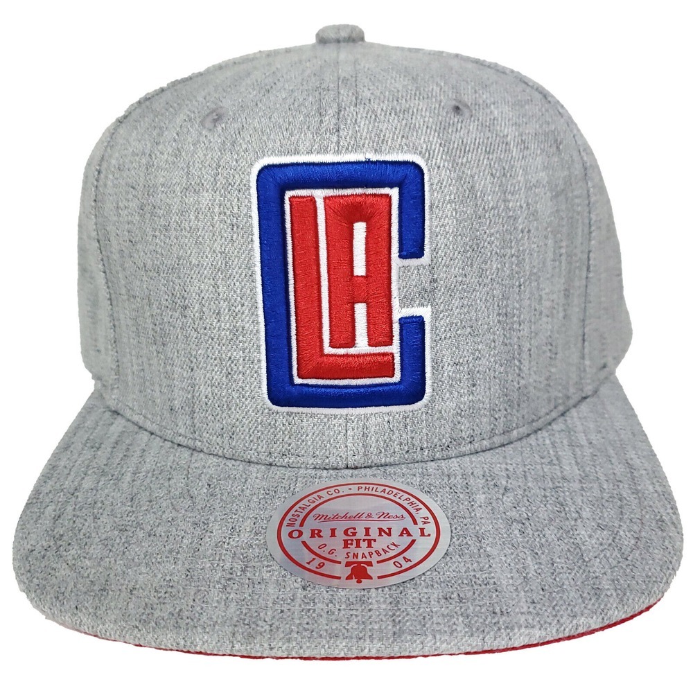 LA Clippers Mitchell & Ness NBA Snapback Hat Cap 3D Logo Textured Gray NWT